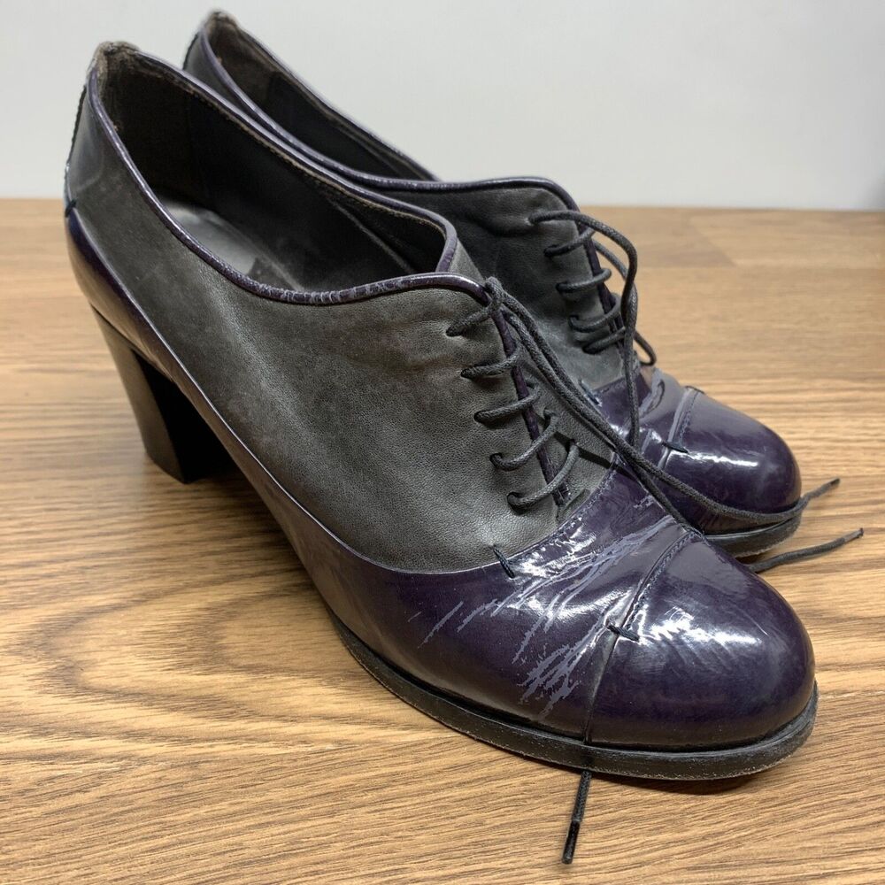 AGL Attilo Giusti Leombruni Womens Pumps 39 9 US Lace Up Heels Purple